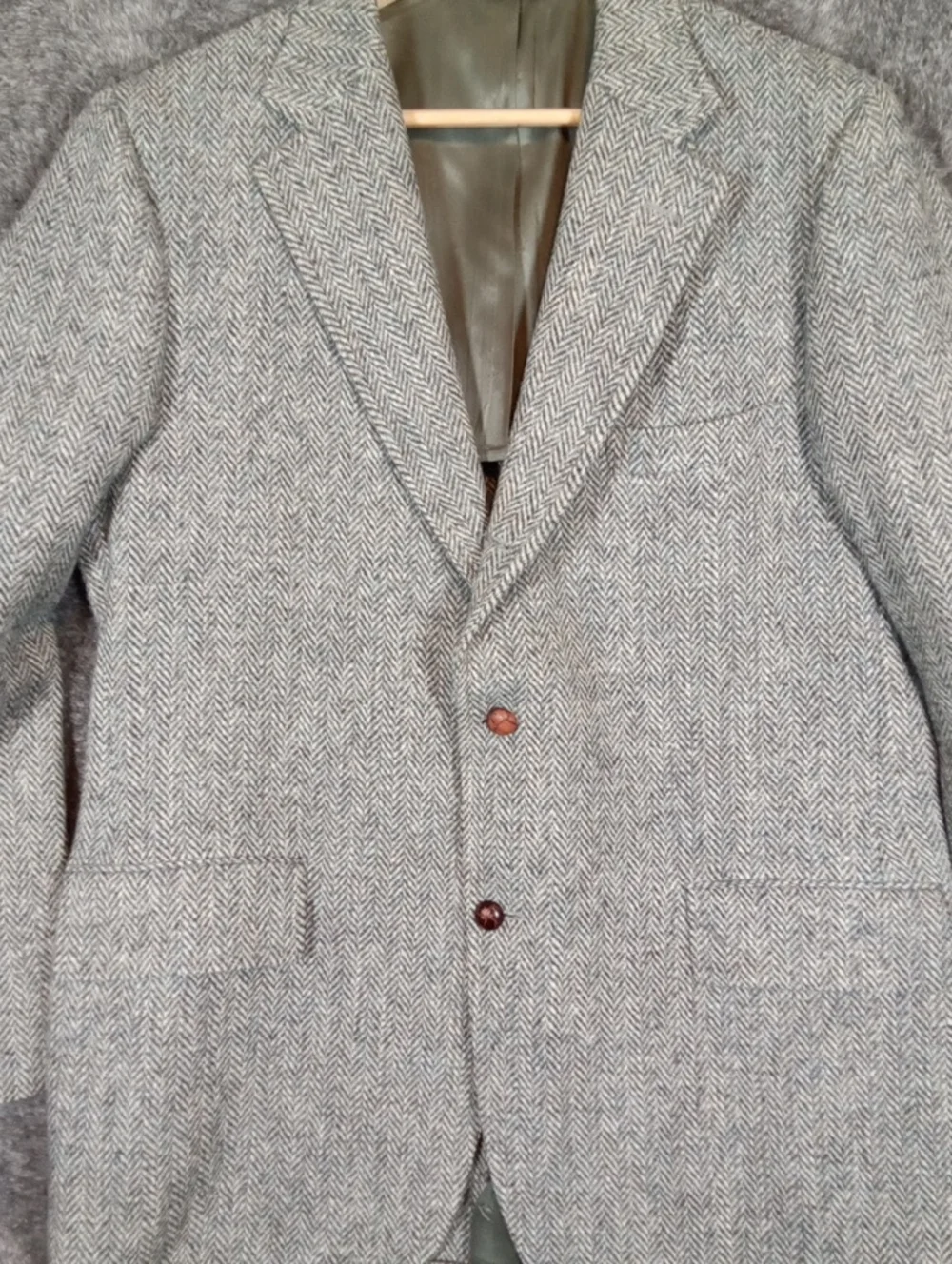 Talbots Vintage Mens Harris Tweed Handwoven Pure Scottish Wool Size 42 Long